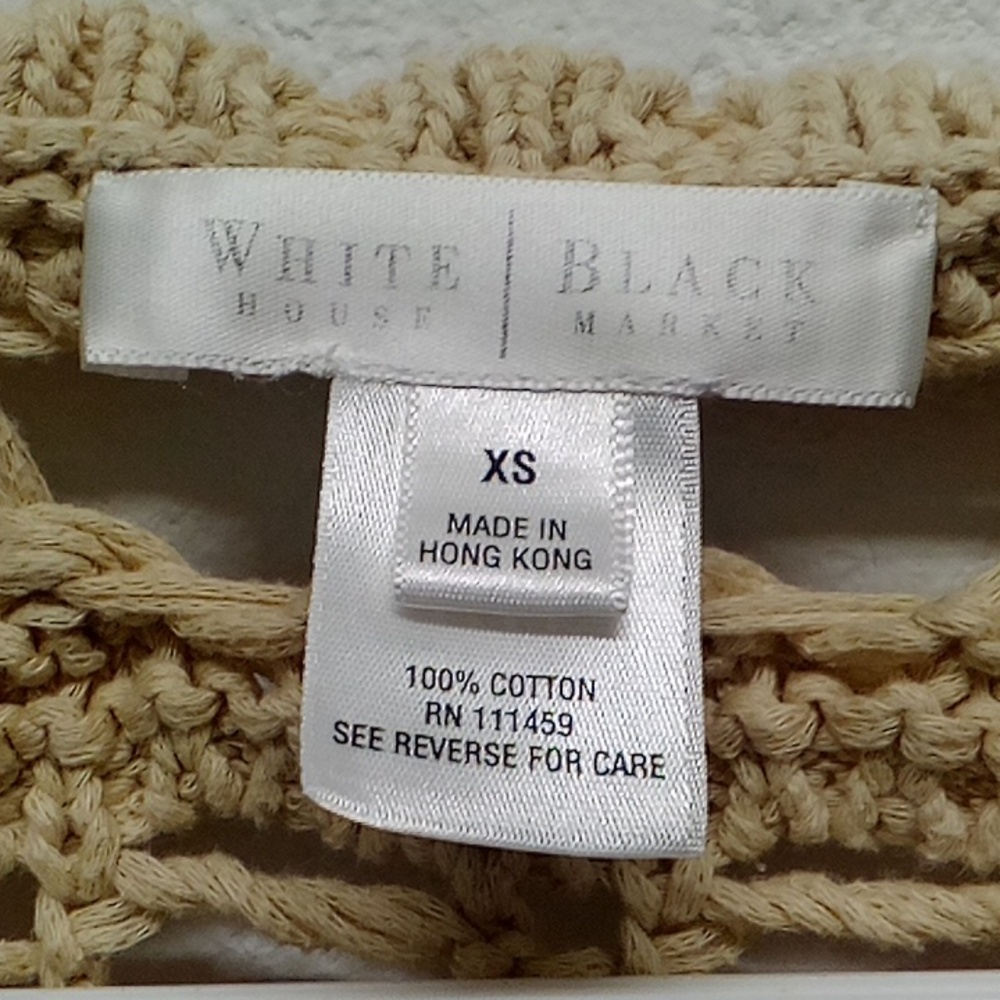 White House Black Market Boho Tan Knit Vest - Picture 3 of 4